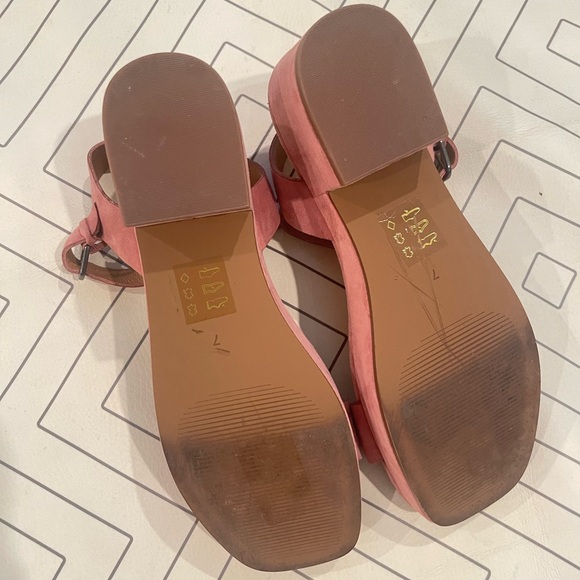 Madewell Pink Leather Block Sandals - Picture 9 of 14